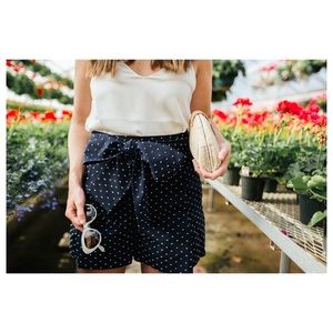 J. Crew Polka Dot Tie-waist Shorts